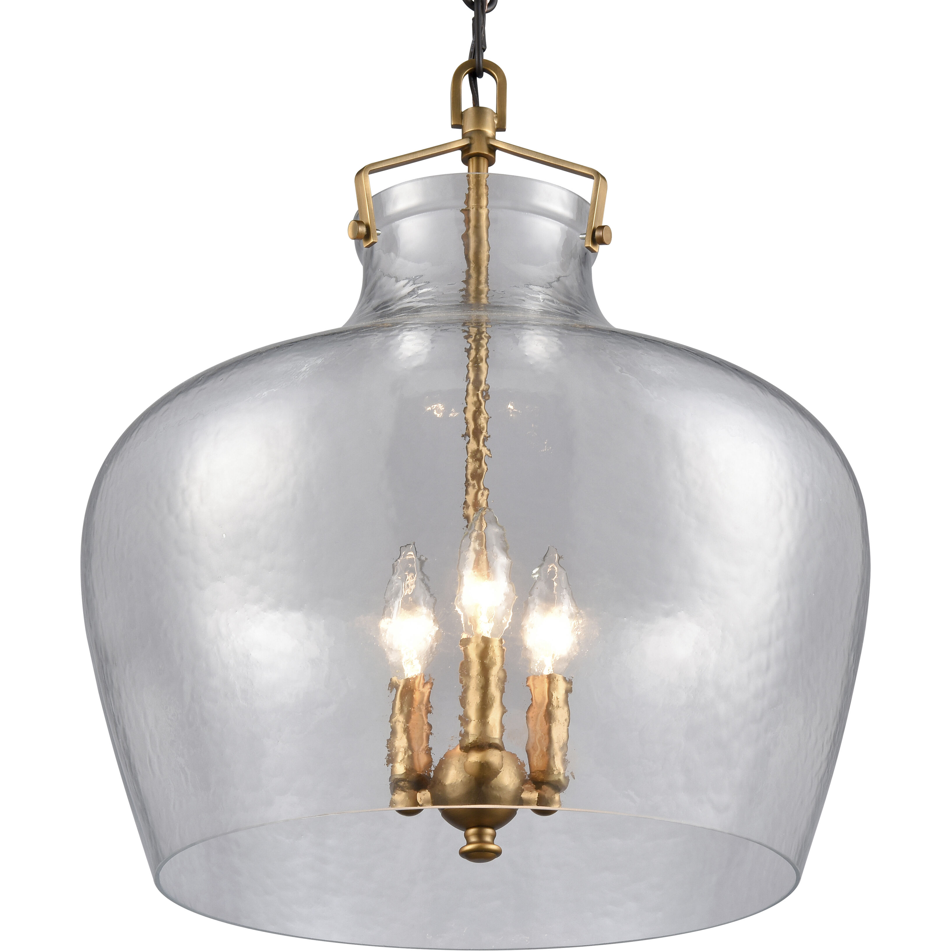 Davenport 3 Light 17 inch Brushed Antique Brass Pendant Ceiling Light