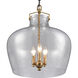 Davenport 3 Light 17 inch Brushed Antique Brass Pendant Ceiling Light