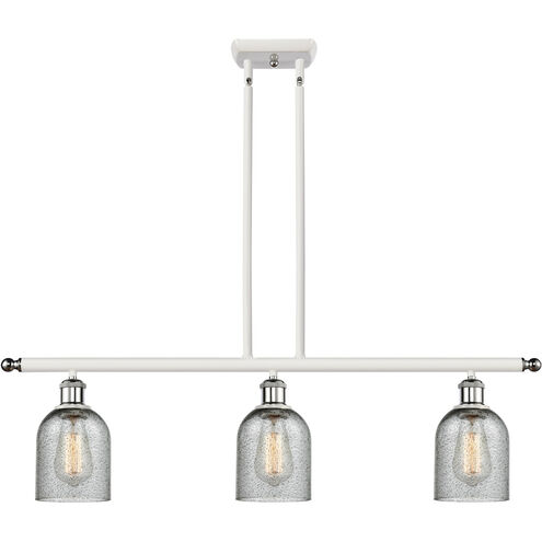 Ballston Caledonia LED 36 inch White and Polished Chrome Island Light Ceiling Light in Charcoal Glass, Ballston