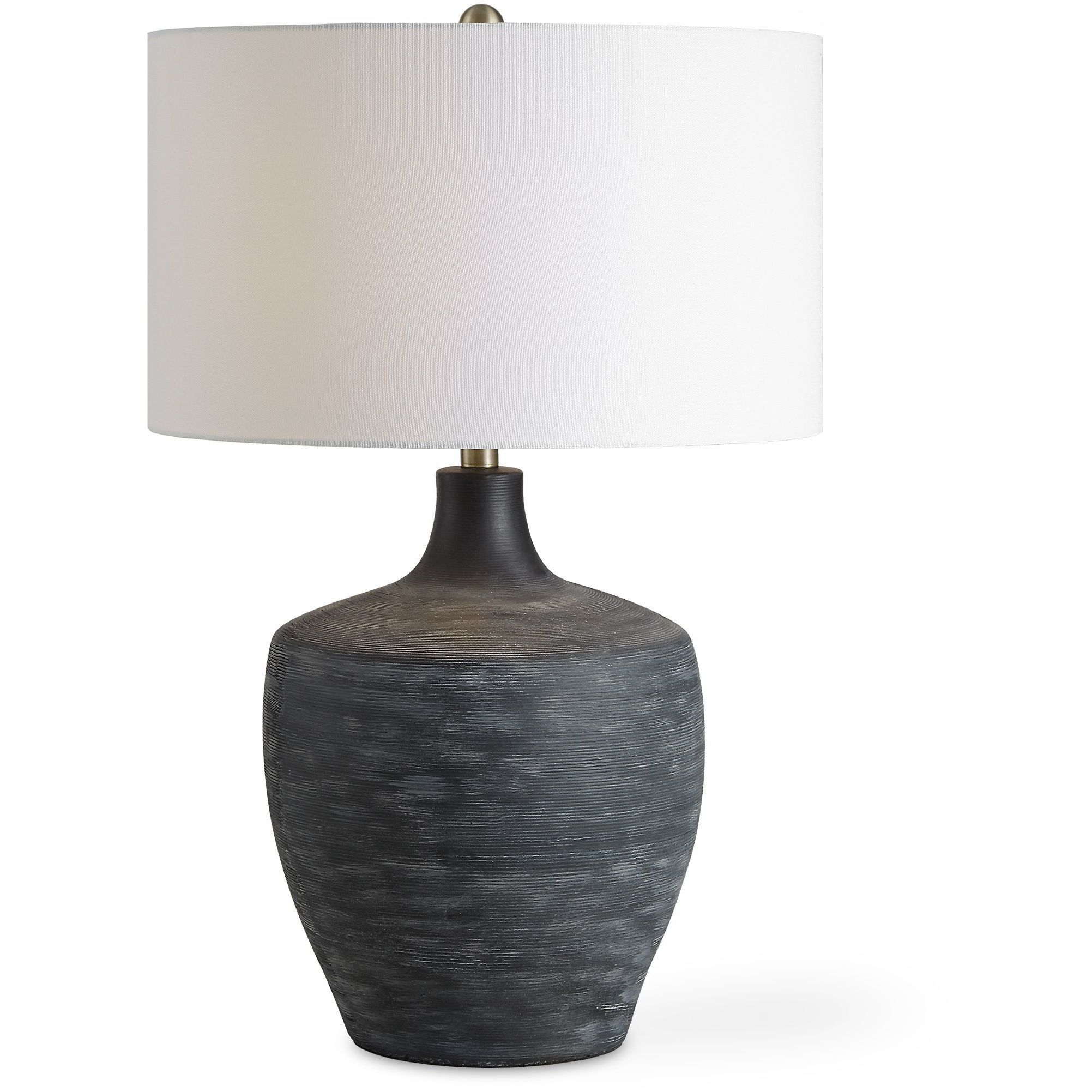 Graphite 24.5 inch 150.00 watt Distressed Charcoal and Antique Brass Table Lamp Portable Light