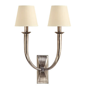 Vienna 2 Light 15 inch Aged Silver Wall Sconce Wall Light in Eco Paper