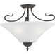 Elipse 3 Light 19 inch Painted Bronze Semi Flush Mount Ceiling Light