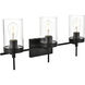 Benny 3 Light 24 inch Black Bath Sconce Wall Light