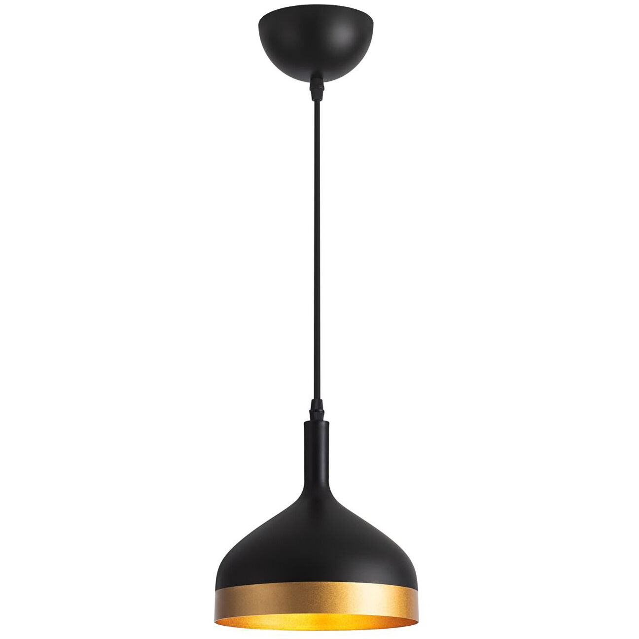 Dash LED 8 inch Black and Gold Pendant Ceiling Light