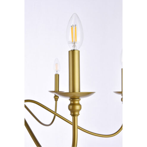 Rohan 6 Light 36 inch Brass Chandelier Ceiling Light