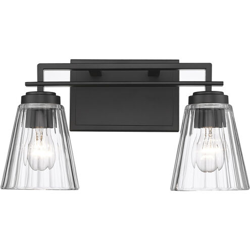 Lyna 2 Light 16 inch Matte Black Vanity Wall Light