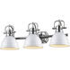 Yep Duncan Vanity Wall Light in Chrome, White