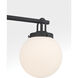 Ortesa 3 Light 24 inch Dark Matte Black Vanity Wall Light