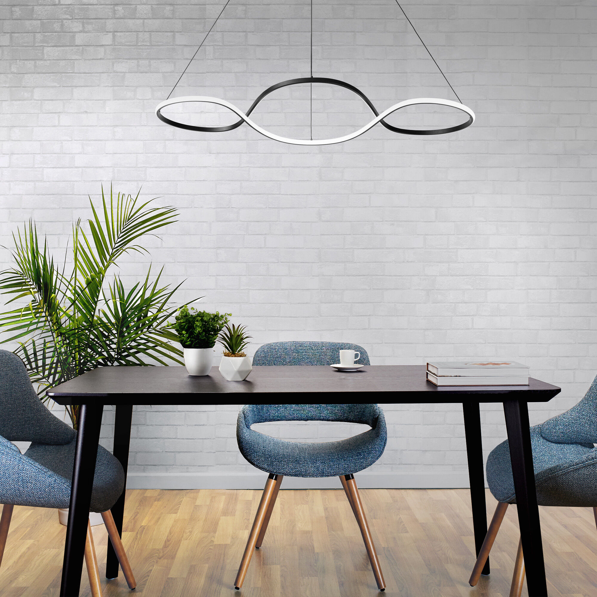 Marques LED 17 inch Black Pendant Ceiling Light, dweLED