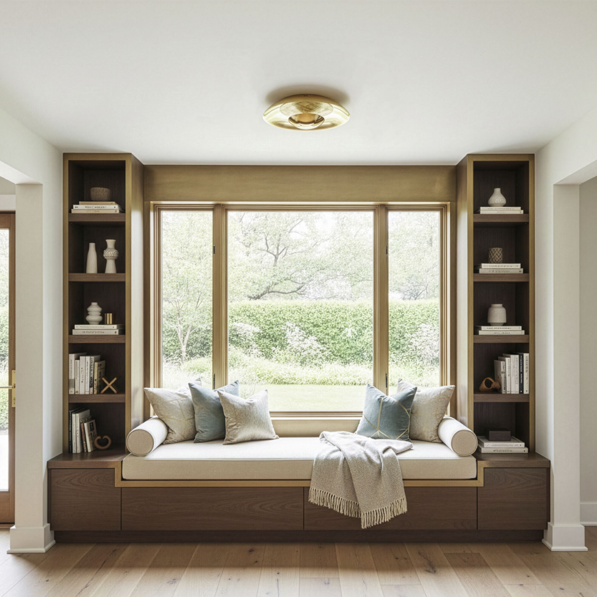 Michael Berman Brut LED 17.75 inch Modern Brass Flushmount Ceiling Light