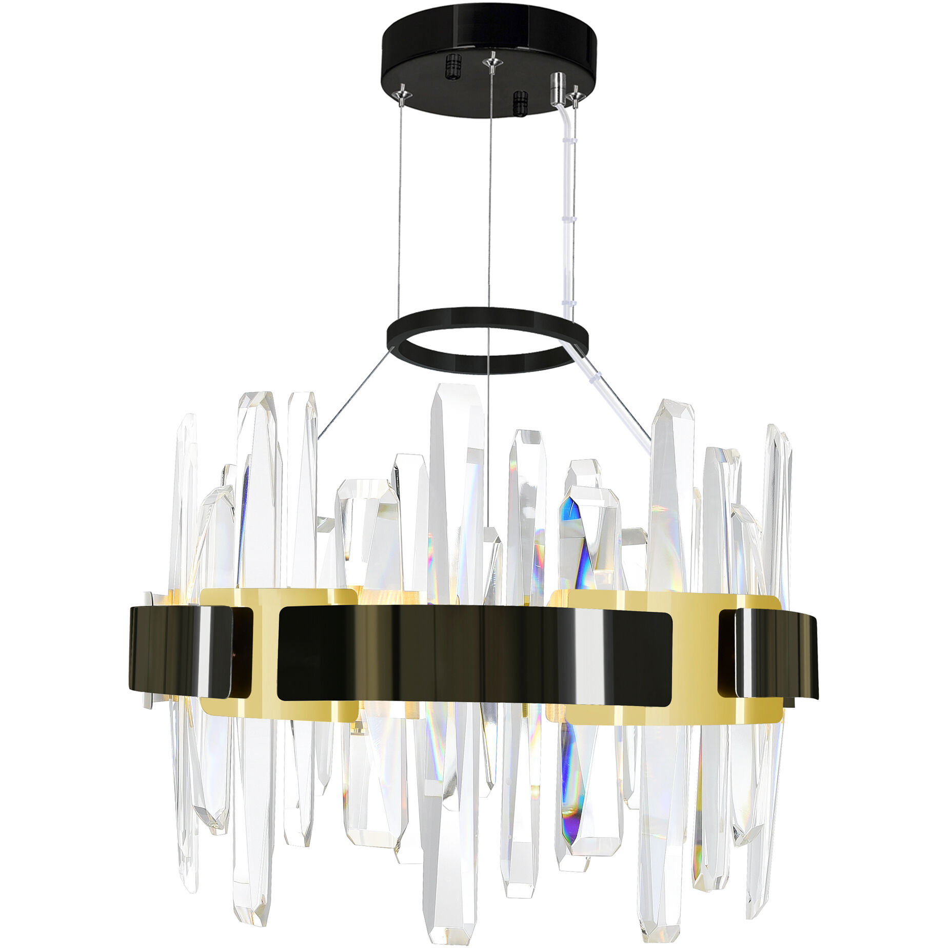 Aya LED Pearl Black Chandelier Ceiling Light