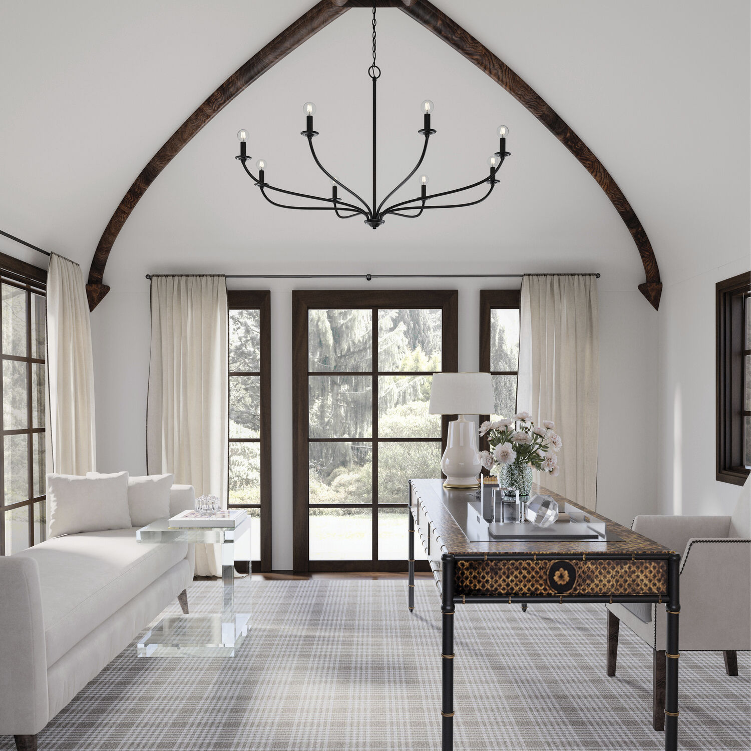 Dolan 8 Light 52 inch Matte Black Chandelier Ceiling Light