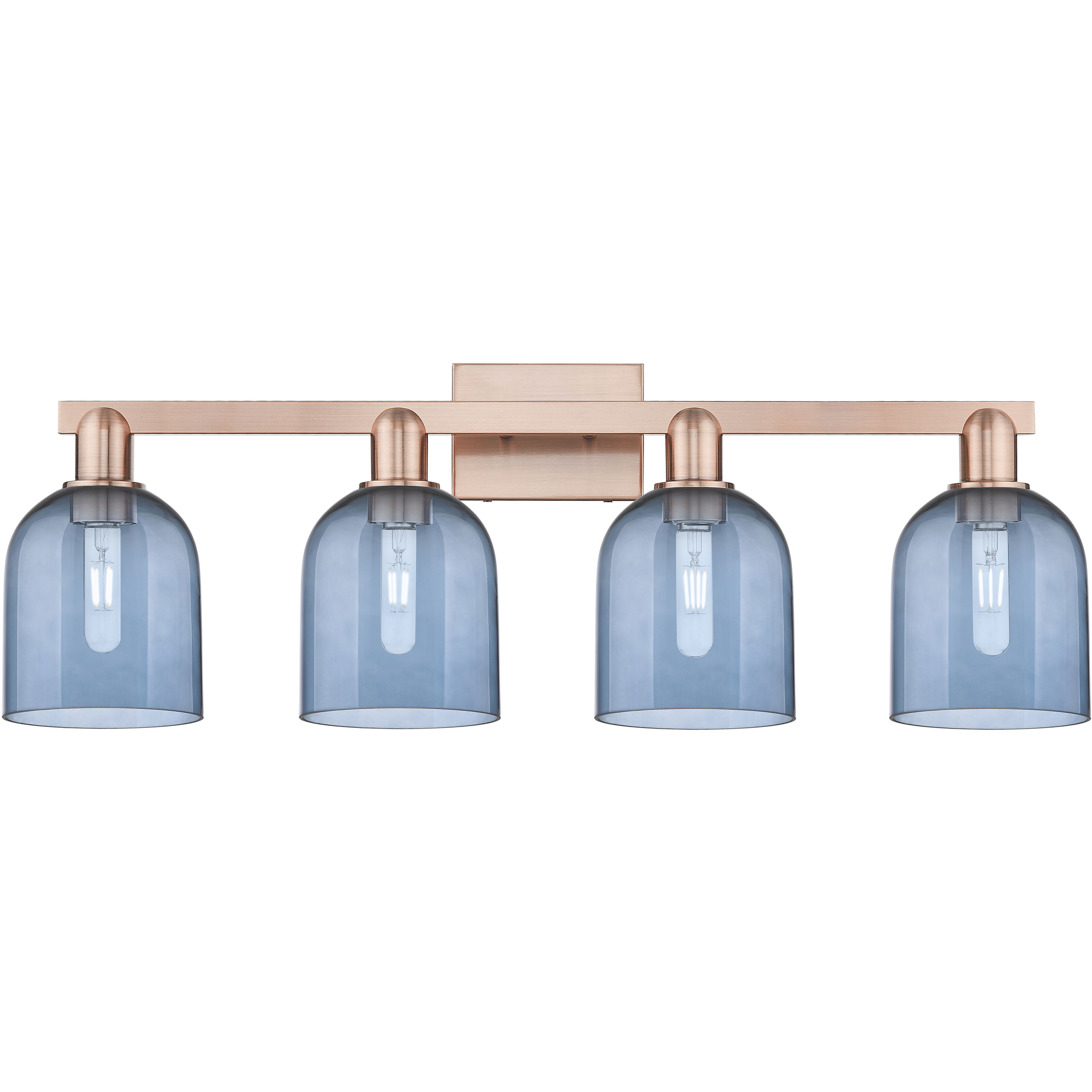 Arcadia Bella 4 Light 32.5 inch Antique Copper Bath Vanity Light Wall Light in Blue
