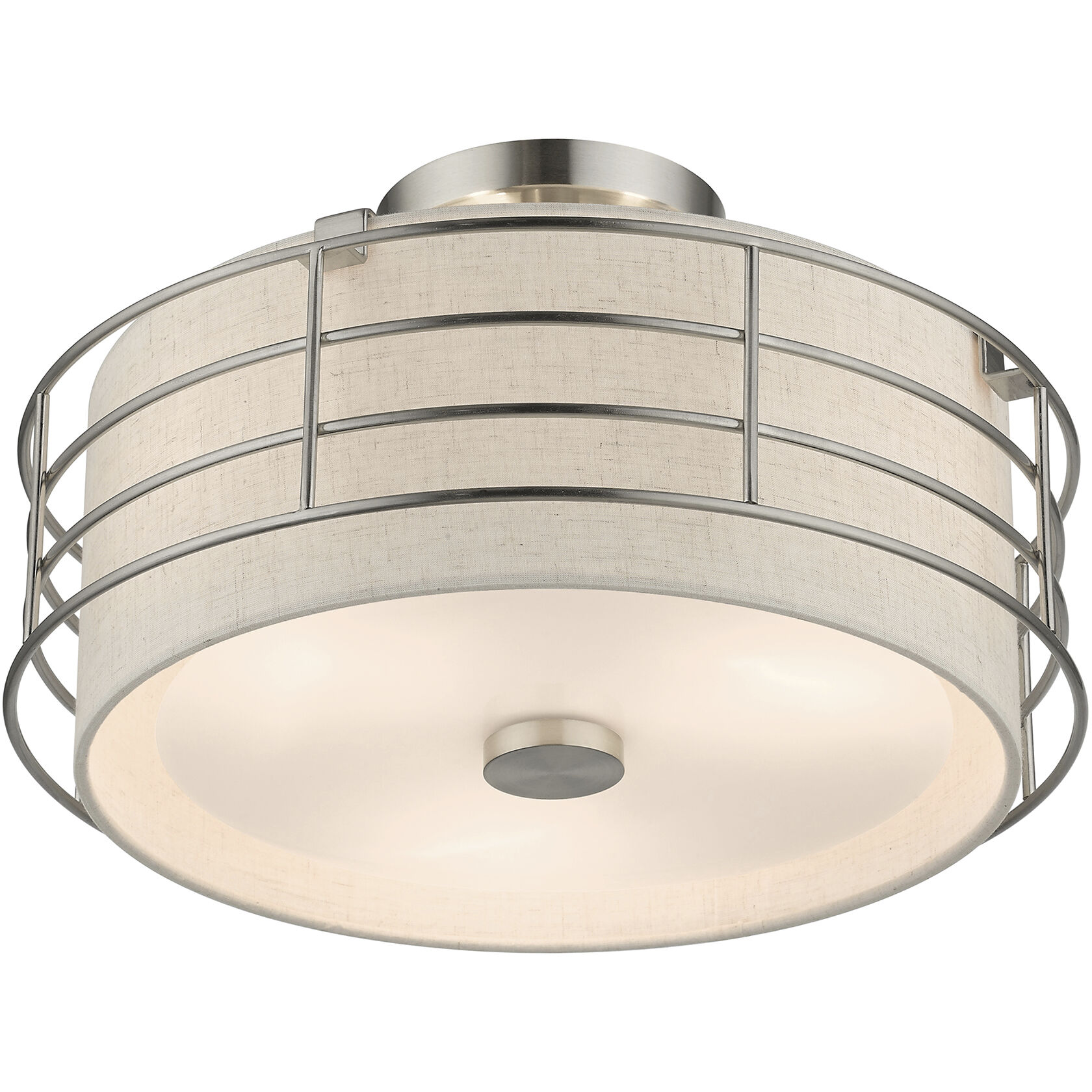 Blanchard 3 Light 15 inch Brushed Nickel Semi Flush Mount Ceiling Light, Large