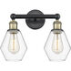 Cindyrella 2 Light 15 inch Black Antique Brass Bath Vanity Light Wall Light in Clear