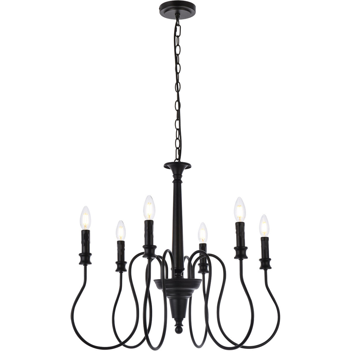 Flynx 6 Light 26 inch Black Pendant Ceiling Light