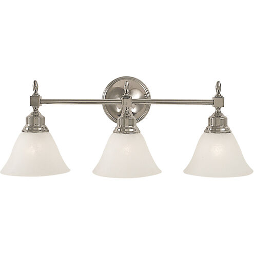Taylor 3 Light 24 inch Polished Nickel with White Marble Glass Shade Sconce Wall Light