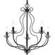 Katarina 5 Light 23 inch Shiny Black with Polished Chrome Accents Chandelier Ceiling Light