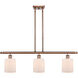 Ballston Cobbleskill LED 36 inch Antique Copper Island Light Ceiling Light in Matte White Glass, Ballston