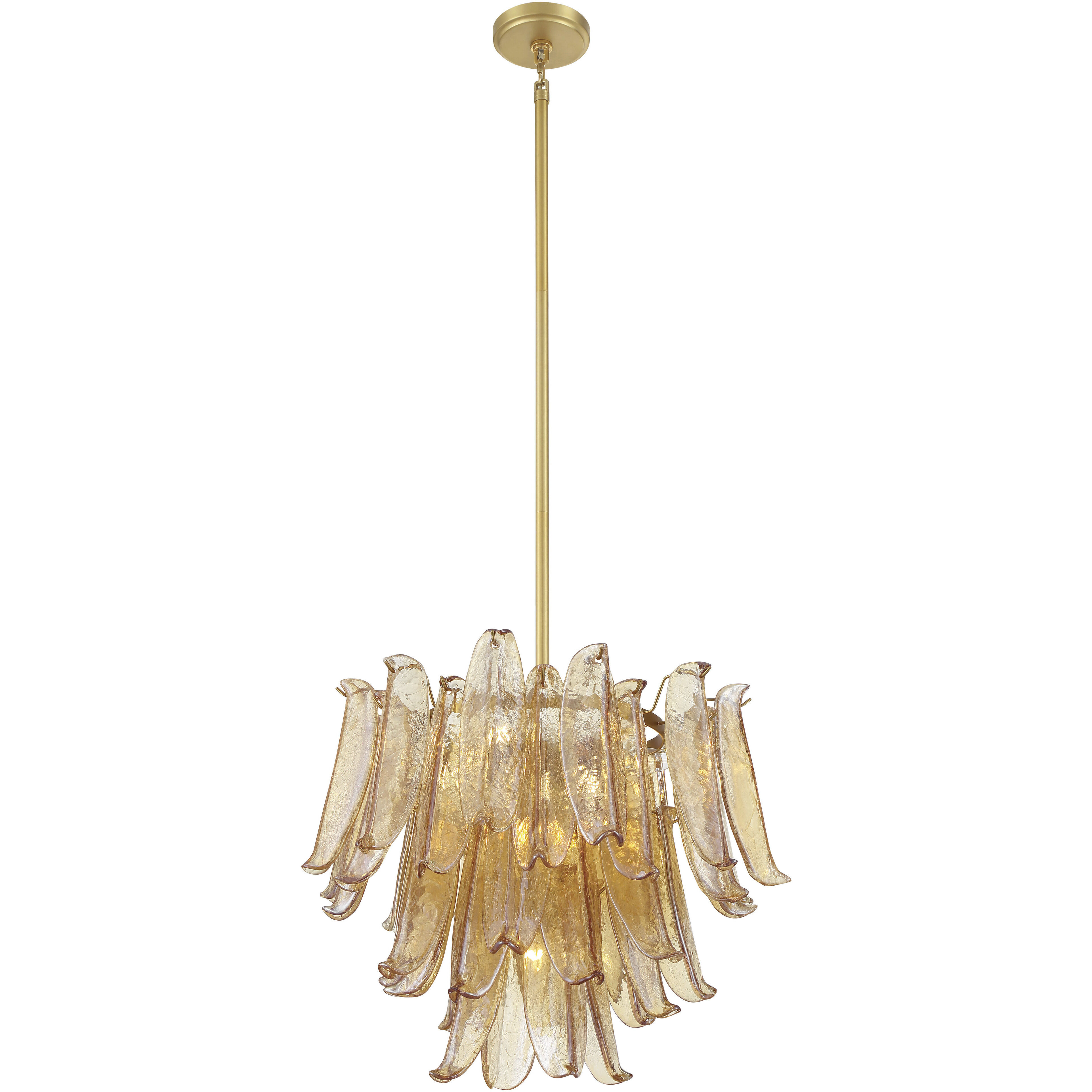 Regent 9 Light 23 inch Legacy Brass Chandelier Ceiling Light in Amber Crackled Glass