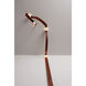 Art & Alchemy SNAPS LED 36 inch Black Floor-to-Ceiling Plug-in Lamp Ceiling Light in White Leather with Alabaster