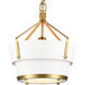 Marin 1 Light 10.5 inch Satin Brass with White Pendant Ceiling Light