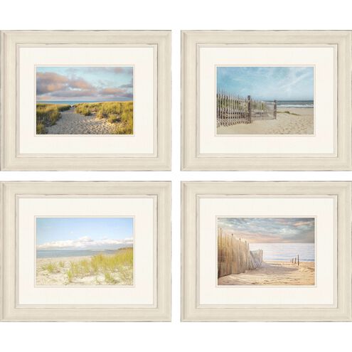 Waterside Collection Distressed Ivory Wood Framed Art