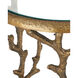 Coral 14 inch Antique Brass and Clear Accent Table