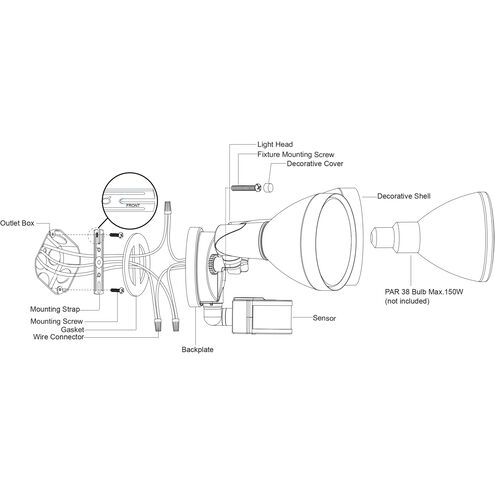 Outdoor Security LED 8 inch White Outdoor Security
