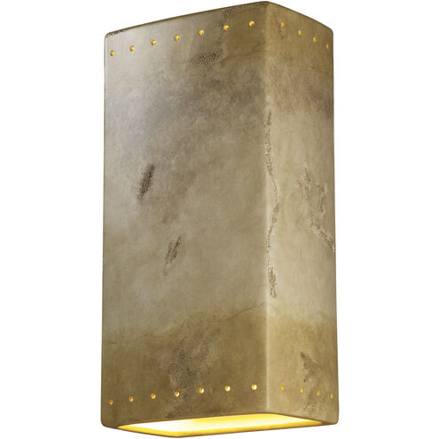 Ambiance Rectangle 2 Light 21 inch Hammered Pewter Outdoor Wall Sconce in Incandescent, Really Big