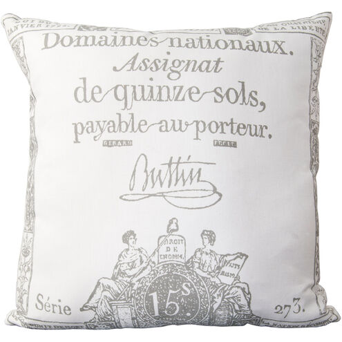 Montpellier 18 X 18 inch Off-White and Grey Pillow Cover