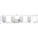 League 4 Light 33 inch Brushed Nickel Bath Vanity Wall Light