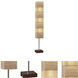 Sahara 72 inch 60.00 watt Brushed Steel and Walnut Rubberwood Floor Lamp Portable Light