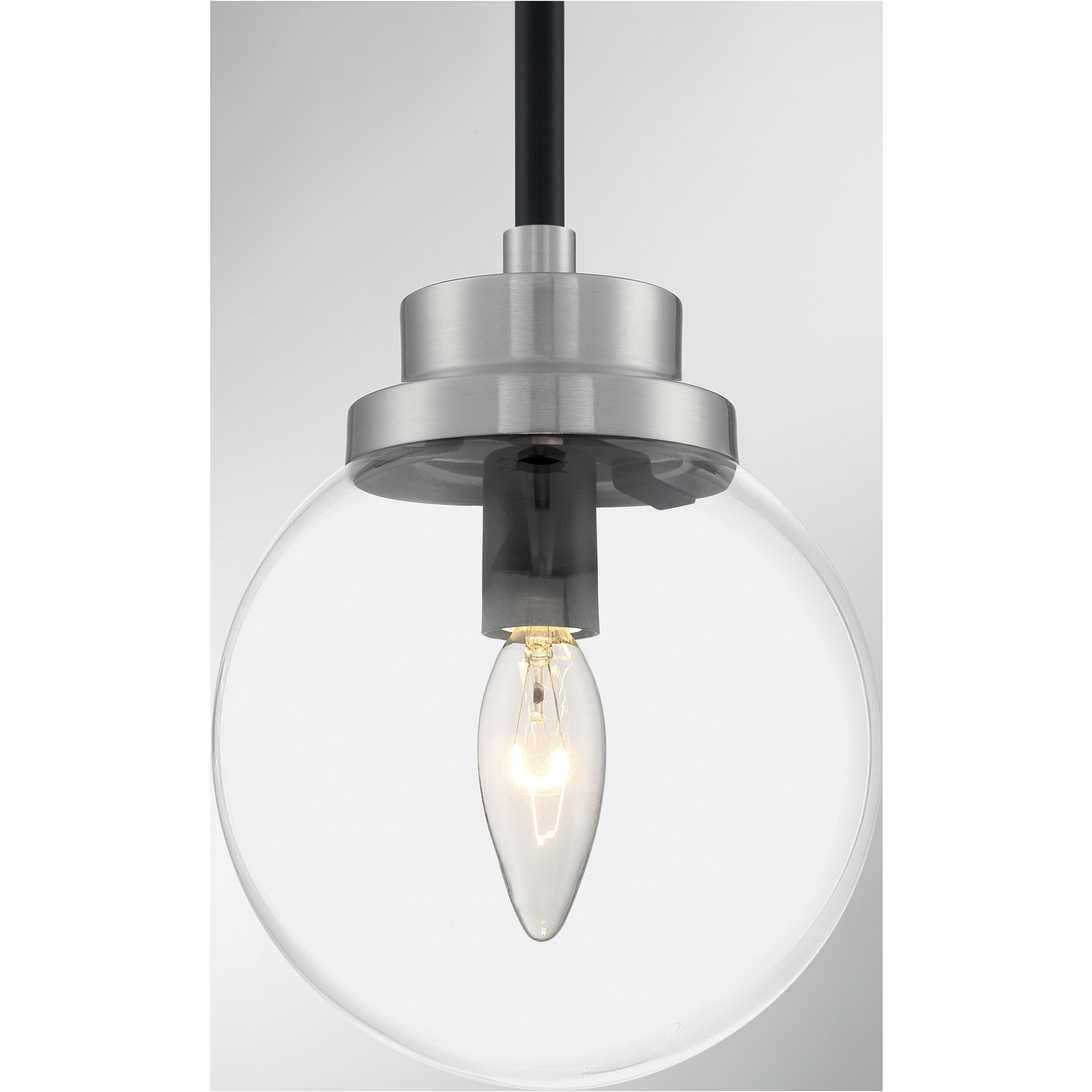Axis 1 Light 8 inch Matte Black and Brushed Nickel Accents Pendant Ceiling Light