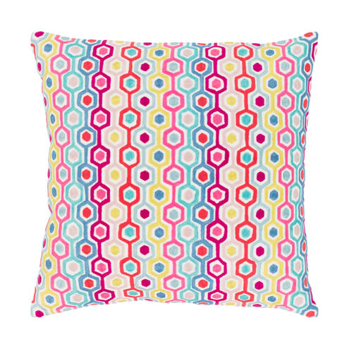 Candescent 20 X 20 inch White and Coral Pillow Kit