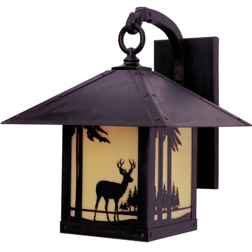 Timber Ridge 1 Light 9 inch Antique Brass Wall Mount Wall Light in Tan, Deer Filigree
