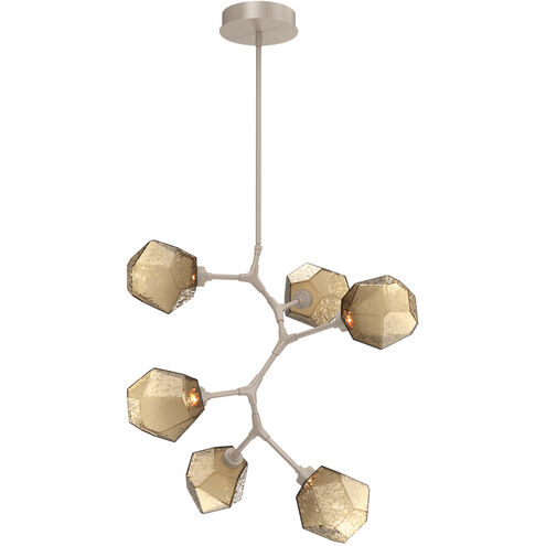 Gem LED 30 inch Beige Silver Chandelier Ceiling Light in 3000K LED, Metallic Beige Silver, Bronze, Modern Vine