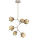Gem LED 30 inch Beige Silver Chandelier Ceiling Light in 3000K LED, Metallic Beige Silver, Bronze, Modern Vine