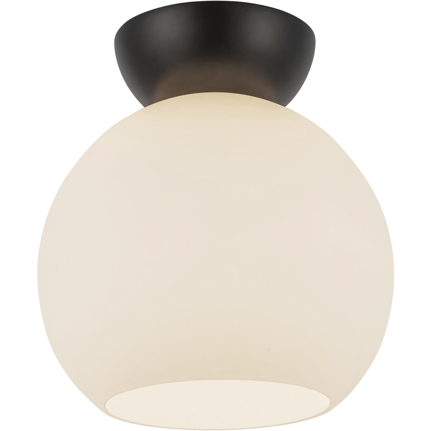 Arcadia 1 Light 7.88 inch Black/Opal Glass Semi-Flush Mount Ceiling Light in Matte Opal Glass