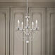 Priscilla 5 Light Antique Silver Chandelier Ceiling Light in Optic, Adjustable Height