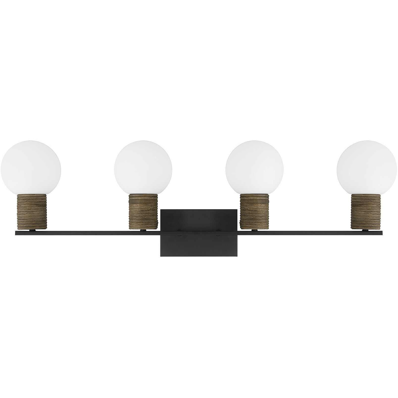 Jarrell 4 Light 33.5 inch Matte Black Bathroom Vanity Light Wall Light
