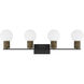 Jarrell 4 Light 33.5 inch Matte Black Bathroom Vanity Light Wall Light