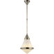 Thomas O'Brien Gale 1 Light 11.25 inch Antique Nickel Pendant Ceiling Light in White Glass, Small