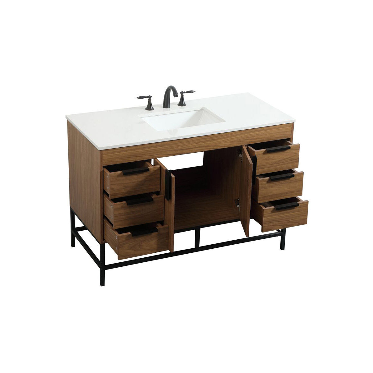 Eugene 48 X 22 X 34 inch Walnut Brown Vanity Sink Set