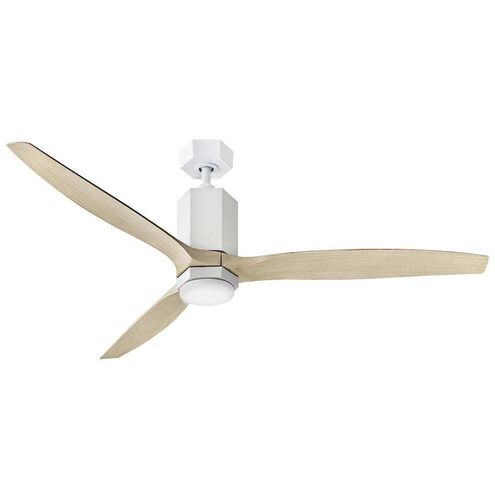 Facet 60 inch Matte White with Natural Blades Fan, Dual Mount