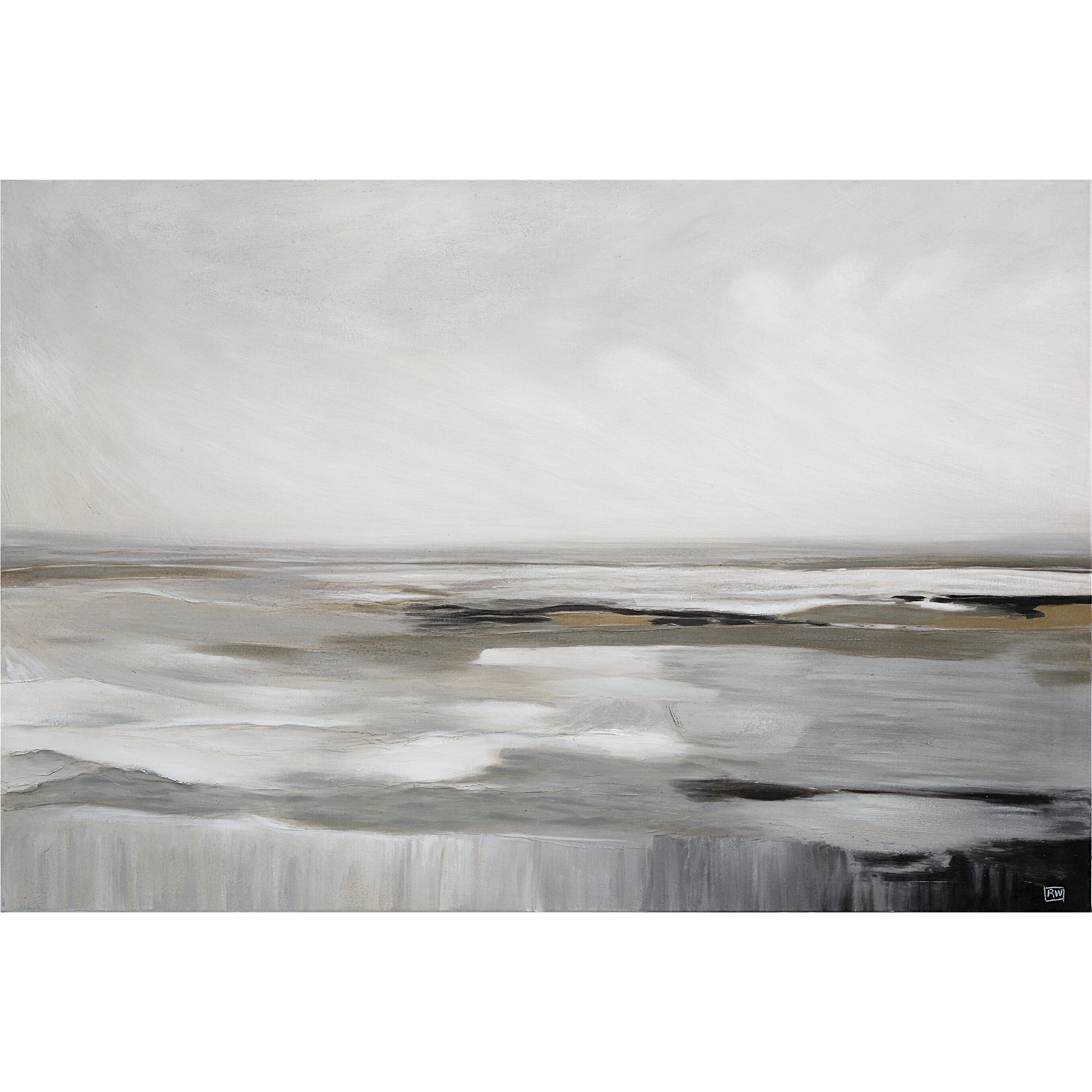 Arnar Grey/Beige/Black Canvas Art