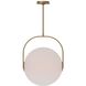 Sean Lavin Fues LED 17.7 inch Natural Brass Line-Voltage Pendant Ceiling Light in Opal Glass