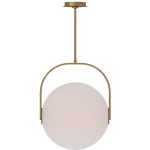Sean Lavin Fues LED 17.7 inch Natural Brass Line-Voltage Pendant Ceiling Light in Opal Glass