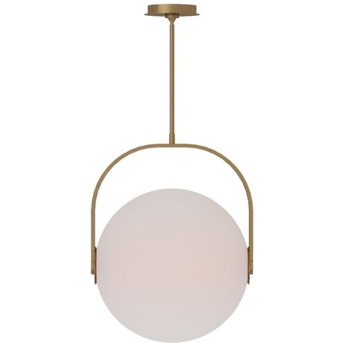 Sean Lavin Fues LED 17.7 inch Natural Brass Line-Voltage Pendant Ceiling Light in Opal Glass