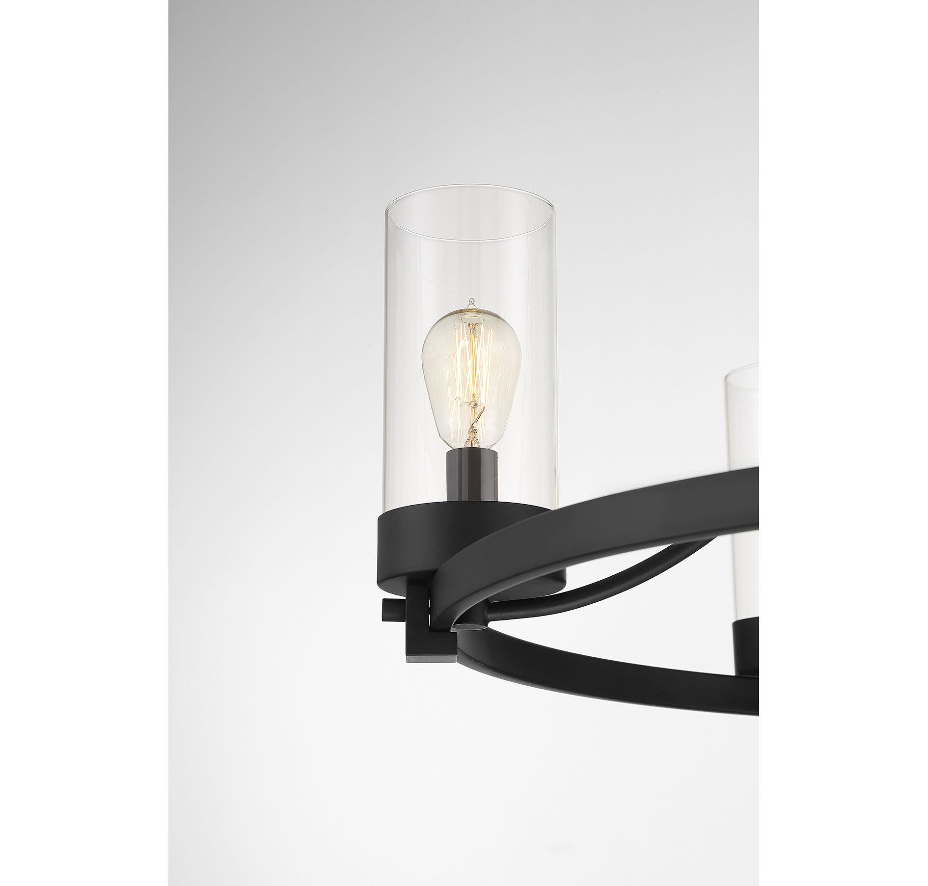 Modern 5 Light 26 inch Matte Black Chandelier Ceiling Light